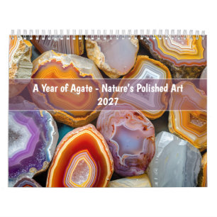 Ein Jahr des Achat – Natürliche polierte Kunst Kalender