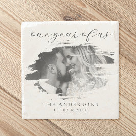 Ein Jahr des ersten Hochzeitstages Steinuntersetzer