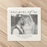 Ein Jahr des ersten Hochzeitstages Steinuntersetzer<br><div class="desc">Erstellen Sie Ihr eigenes individuelles Foto zum ersten Hochzeitstag Geschenk. Einfach zu personalisieren,  indem Sie eines Ihrer Lieblingsbilder und Ihren eigenen Text hinzufügen.</div>