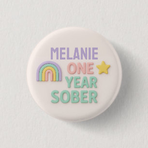 Ein Jahr nüchterne LGBT personalisierte OM Button