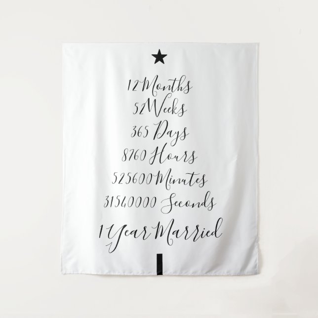 Ein Jahr Verheirateter Jahrestag Wandteppich (Vorderseite)