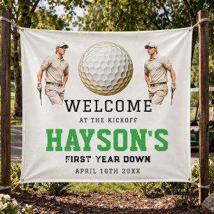 Ein Jahr weniger, Golf spielen! 1. Geburtstagsgruß Banner