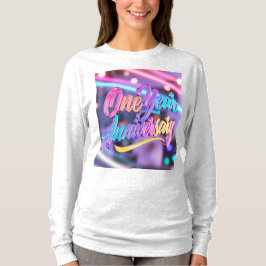 Ein-Jahres-Jubiläums-Top mit langen Ärmeln T-Shirt