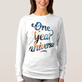 Ein-Jahres-Jubiläums-Top mit langen Ärmeln T-Shirt