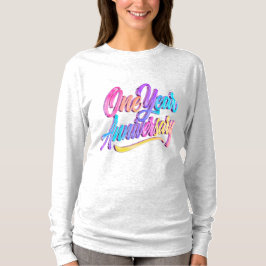 Ein-Jahres-Jubiläums-Top mit langen Ärmeln T-Shirt