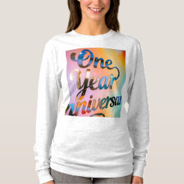 Ein-Jahres-Jubiläums-Top mit langen Ärmeln T-Shirt