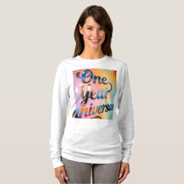Ein-Jahres-Jubiläums-Top mit langen Ärmeln T-Shirt