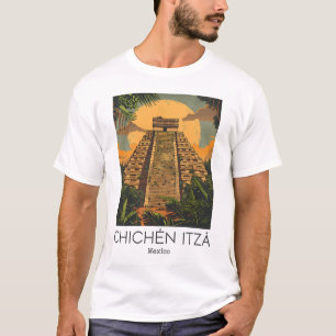 Ein Jahrgang Reisen Kunst Chichén Itzá - Mexiko T-Shirt