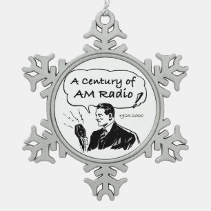 Ein Jahrhundert AM-Radio-Übertragung Schneeflocken Zinn-Ornament