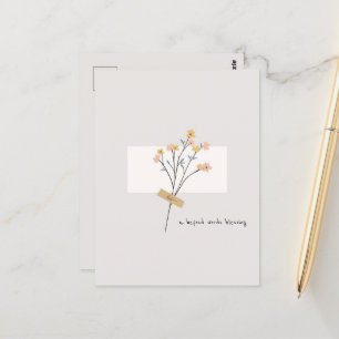 Ein jenseits aller Worte, die Blume auf eine minim Postkarte
