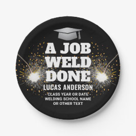 Ein Job wurde gemacht Torch & Sparks Welder Abschl Pappteller