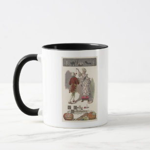 Ein Jolly Halloween-Restauration-gekleidetes Paar Tasse