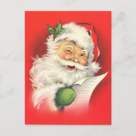 Ein Jolly Winking Santa liest seine Liste Postkarte