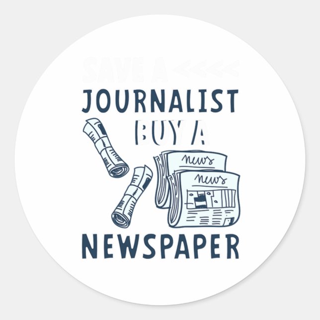 Ein Journalist rette Zeitungsjournalismus kaufen G Runder Aufkleber (Vorderseite)