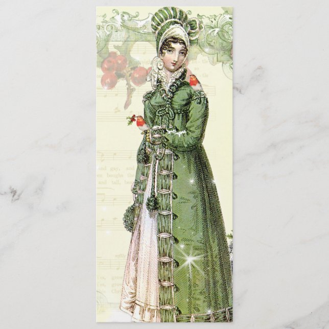 Ein Joyous-Weihnachten Jane Austen Inspiriert Menü Menükarte (Vorderseite)