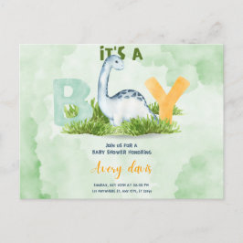 ein Junge, Baby Dusche Einladung, niedlicher Dinos Postkarte