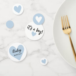 ein Junge Blue Modern Heart Baby Dusche Konfetti