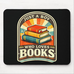 Ein Junge, der Bücher liebt, lustiger Bibliophiler Mousepad