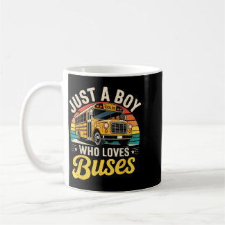 Ein Junge, der Busse liebt Schulbusfahrer Kostüm Kaffeetasse