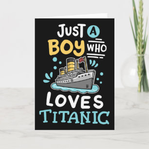Ein Junge, der die RMS Titanic liebt Lustiges Kreu Karte