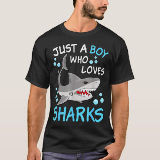 Ein Junge, der Haie liebt lustiges Meeres Tier Hai T-Shirt