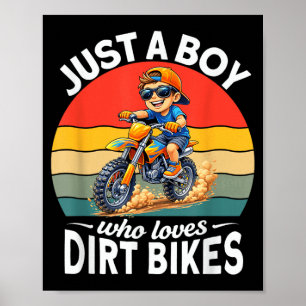 Ein Junge, der Motocross-Enduro-Kinder-Motocross-M Poster