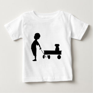 EIN JUNGE SEIN WAGON UND SEINEN HUND BABY T-SHIRT