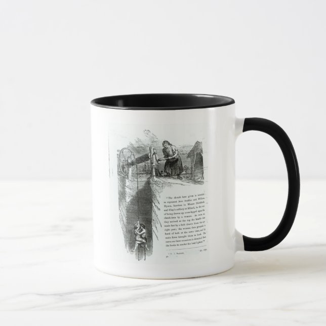 Ein Junge und ein Mädchen, die herauf eine Tasse (Rechts)