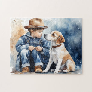 Ein Junge und sein Hund