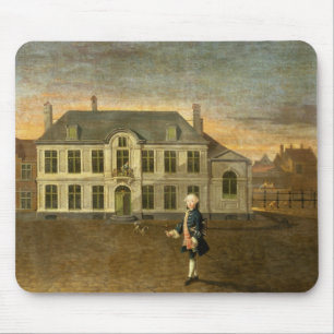 Ein junger Adlig stehend vor einer Villa (sehen Mousepad