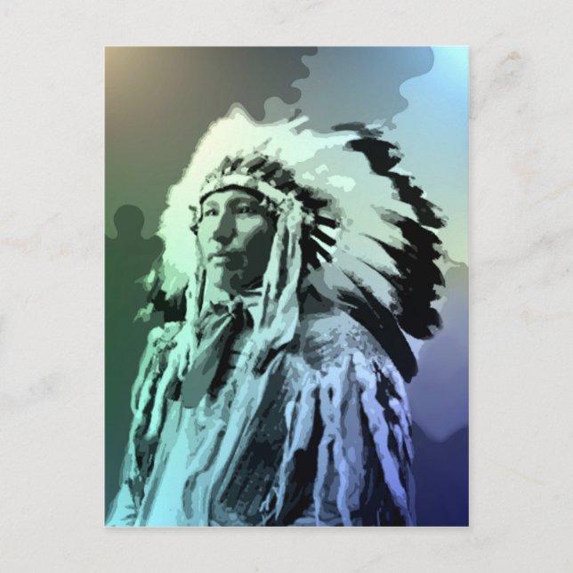 Ein junger Brule-Indianer-Mann Postkarte (Vorderseite)