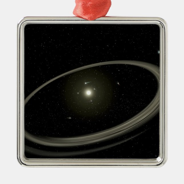 Ein junger Stern, umgeben von großen Planeten Ornament Aus Metall (Vorne)