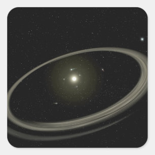 Ein junger Stern, umgeben von großen Planeten Quadratischer Aufkleber