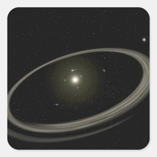 Ein junger Stern, umgeben von großen Planeten Quadratischer Aufkleber (Vorderseite)