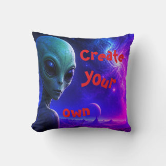Ein junges Alien auf einem Kissenbezug Kissen