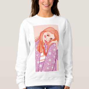 ein junges blondes Mädchen. Sweatshirt