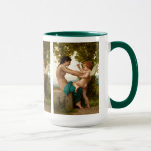 Ein junges Mädchen, das sich gegen Eros verteidigt Tasse