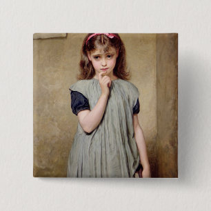 Ein junges Mädchen im Klassenzimmer, 1876 (Öl au Button