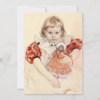 Ein junges Mädchen mit einer Puppe von Carl Larsso