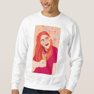 ein junges rot-haariges Mädchen. Sweatshirt