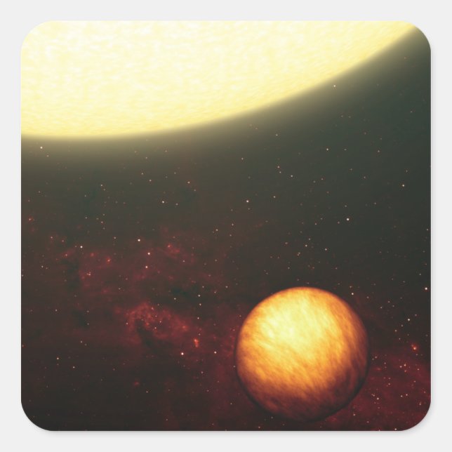Ein Jupiter-ähnlicher Planet Quadratischer Aufkleber (Vorderseite)
