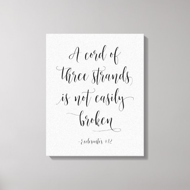 Ein Kabel mit drei Stränden, ecclesiastes 4:12 Leinwanddruck (Vorderseite)