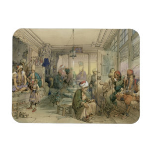 Ein Kaffeehaus, Konstantinopel, 1854 (Pen & Tinte Magnet