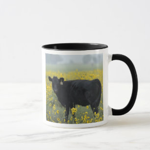 Ein Kalb zwischen den Sonnenblumen von Nebraska Tasse