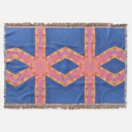 Ein Kaleidoskop eines Winterrosa, Orange und Blau Decke