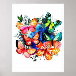 Ein Kaleidoskop von Schmetterlingen Poster
