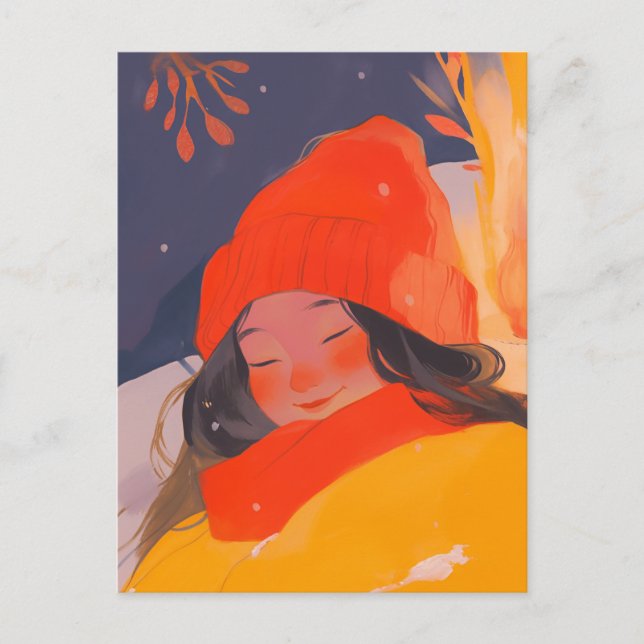 Ein kalter Winter Postkarte (Vorderseite)