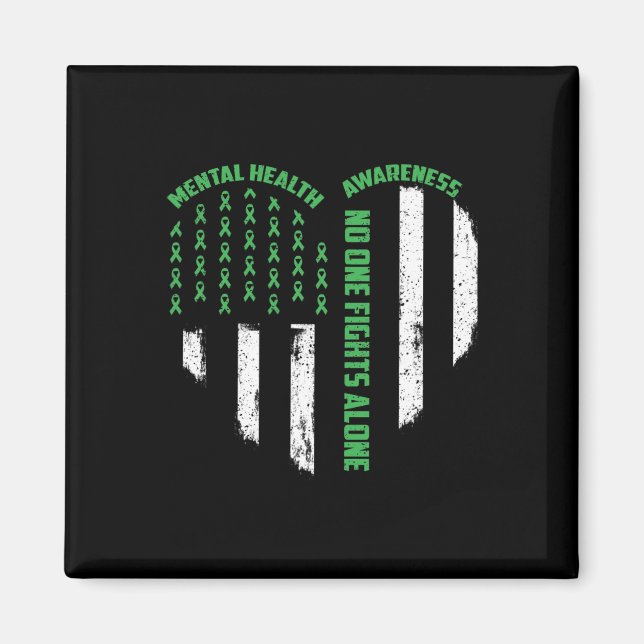 Ein Kampf gegen die US-Flagge Herz allein psychisc Magnet (Vorne)
