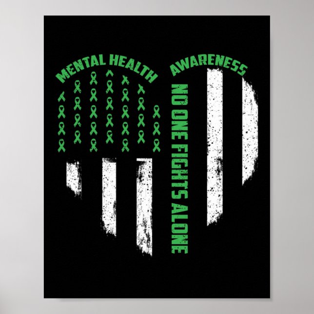 Ein Kampf gegen die US-Flagge Herz allein psychisc Poster (Vorne)