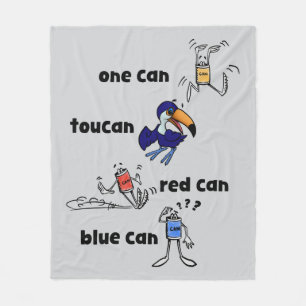 Ein Kanarienvogel Toucan Roter Kanarienvogel Blaue Fleecedecke